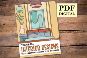 Minimalist Interior Designs Coloring Book