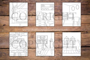 Minimalist Interior Designs Coloring Book