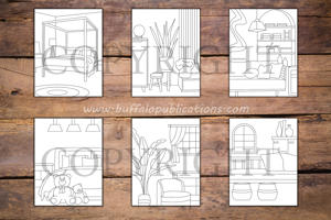 Minimalist Interior Designs Coloring Book