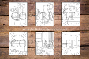 Minimalist Interior Designs Coloring Book