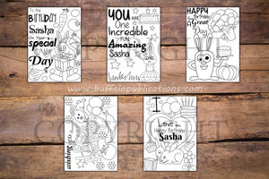 Rabbits Theme Personalized Birthday Coloring Book