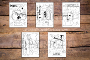 Dogs Theme Personalized Birthday Coloring Book
