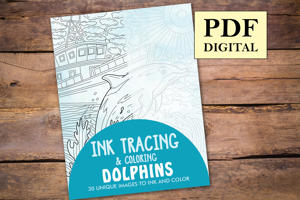 Dolphins Ink Tracing Coloring Book for Adults