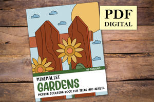 Minimalist Gardens Coloring Book