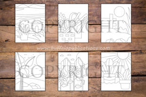 Minimalist Gardens Coloring Book