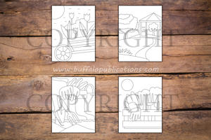 Minimalist Gardens Coloring Book