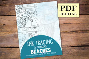 Beaches Ink Tracing Coloring Book for Adults