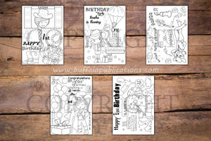 Cowgirl Theme Personalized Birthday Coloring Book