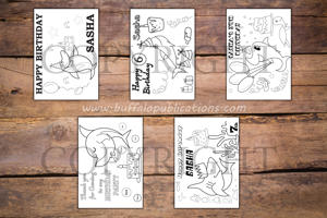 Shark Theme Personalized Birthday Coloring Book