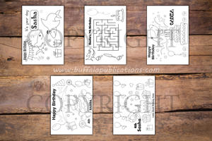 Shark Theme Personalized Birthday Coloring Book