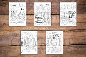 Clown Girl Theme Personalized Birthday Coloring Book