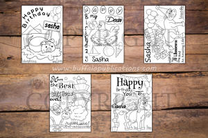 Farm Animals Theme Personalized Birthday Coloring Book