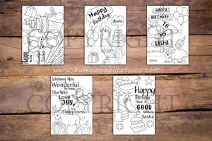 Farm Animals Theme Personalized Birthday Coloring Book