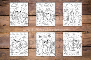 Puppies Color By Numbers Book for Kids