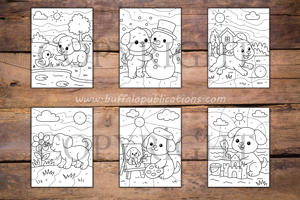 Puppies Color By Numbers Book for Kids