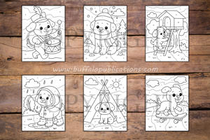 Puppies Color By Numbers Book for Kids