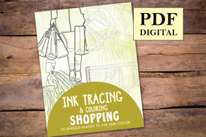 Shopping Ink Tracing Coloring Book for Adults