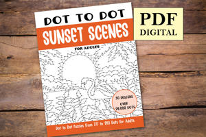 Dot to Dot Sunset Scenes for Adults