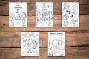 Twins Theme Personalized Birthday Coloring Book
