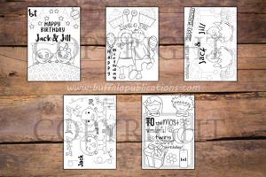 Twins Theme Personalized Birthday Coloring Book