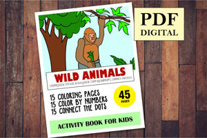 Wild Animals Activity Book for Kids