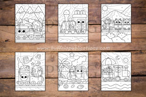 Trains Color By Numbers Book for Kids