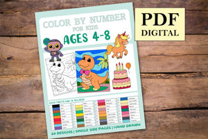 Color By Numbers Book for Kids Ages 4 to 8
