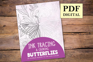 Butterflies Ink Tracing Coloring Book for Adults
