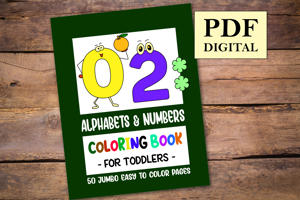 Alphabets and Numbers Coloring Book for Toddlers