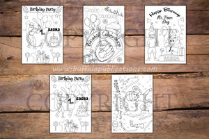 Baseball Theme Personalized Birthday Coloring Book