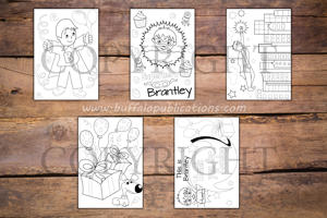 Superhero Theme Personalized Birthday Coloring Book