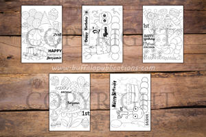Caterpillar Theme Personalized Birthday Coloring Book