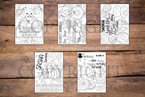 Donut Theme Personalized Birthday Coloring Book