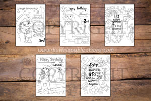 Sailor Boy Theme Personalized Birthday Coloring Book