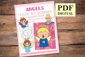 Angels Color By Numbers Book for Kids