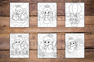 Angels Color By Numbers Book for Kids