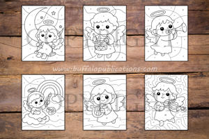 Angels Color By Numbers Book for Kids