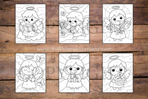 Angels Color By Numbers Book for Kids