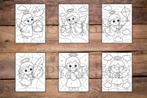 Angels Color By Numbers Book for Kids