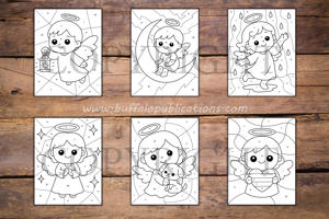 Angels Color By Numbers Book for Kids