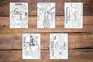 Pineapple Theme Personalized Birthday Coloring Book