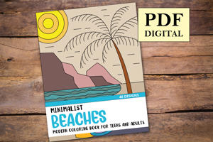 Minimalist Beaches Coloring Book