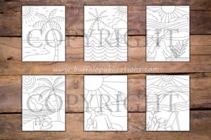 Minimalist Beaches Coloring Book