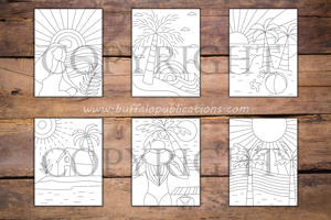 Minimalist Beaches Coloring Book