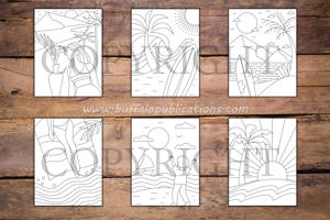 Minimalist Beaches Coloring Book