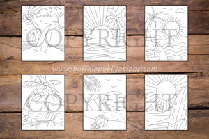 Minimalist Beaches Coloring Book