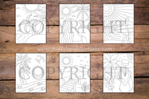 Minimalist Beaches Coloring Book