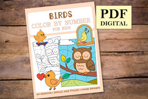 Birds Color By Numbers Book for Kids