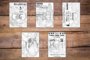 Watermelon Theme Personalized Birthday Coloring Book