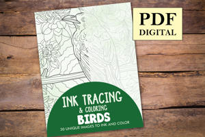 Birds Ink Tracing Coloring Book for Adults